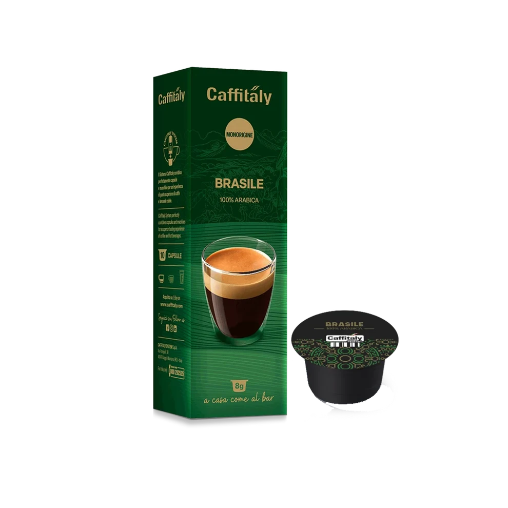 Boîte de 10 capsules Caffitaly Monorigine Brasile